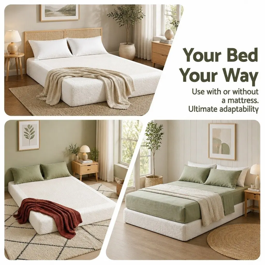 High-Density Sponge Compression Bed Frame Double Size