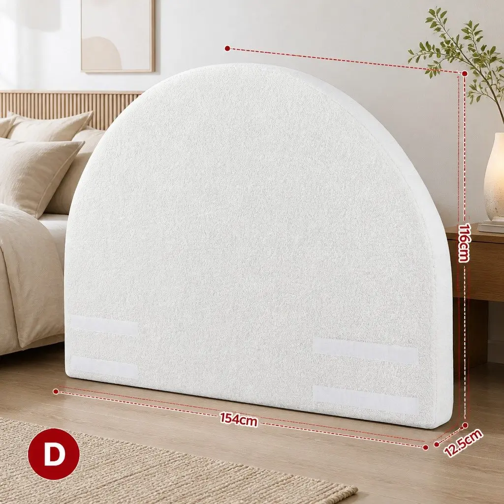 Double Foam Headboard Boucle Fabric 154cm Wide White