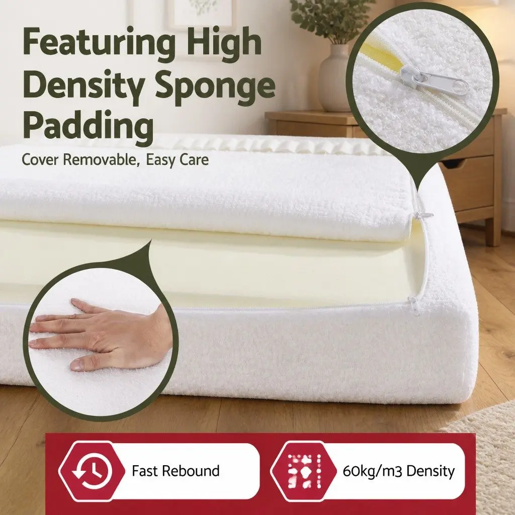 Double Foam Headboard Boucle Fabric 154cm Wide White