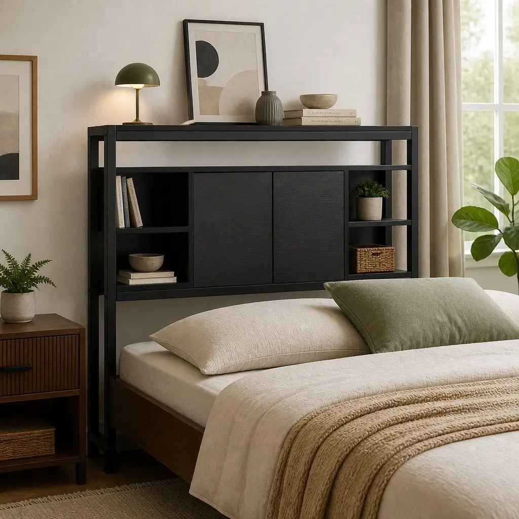 King Single Bed Headboard with Charging Station
