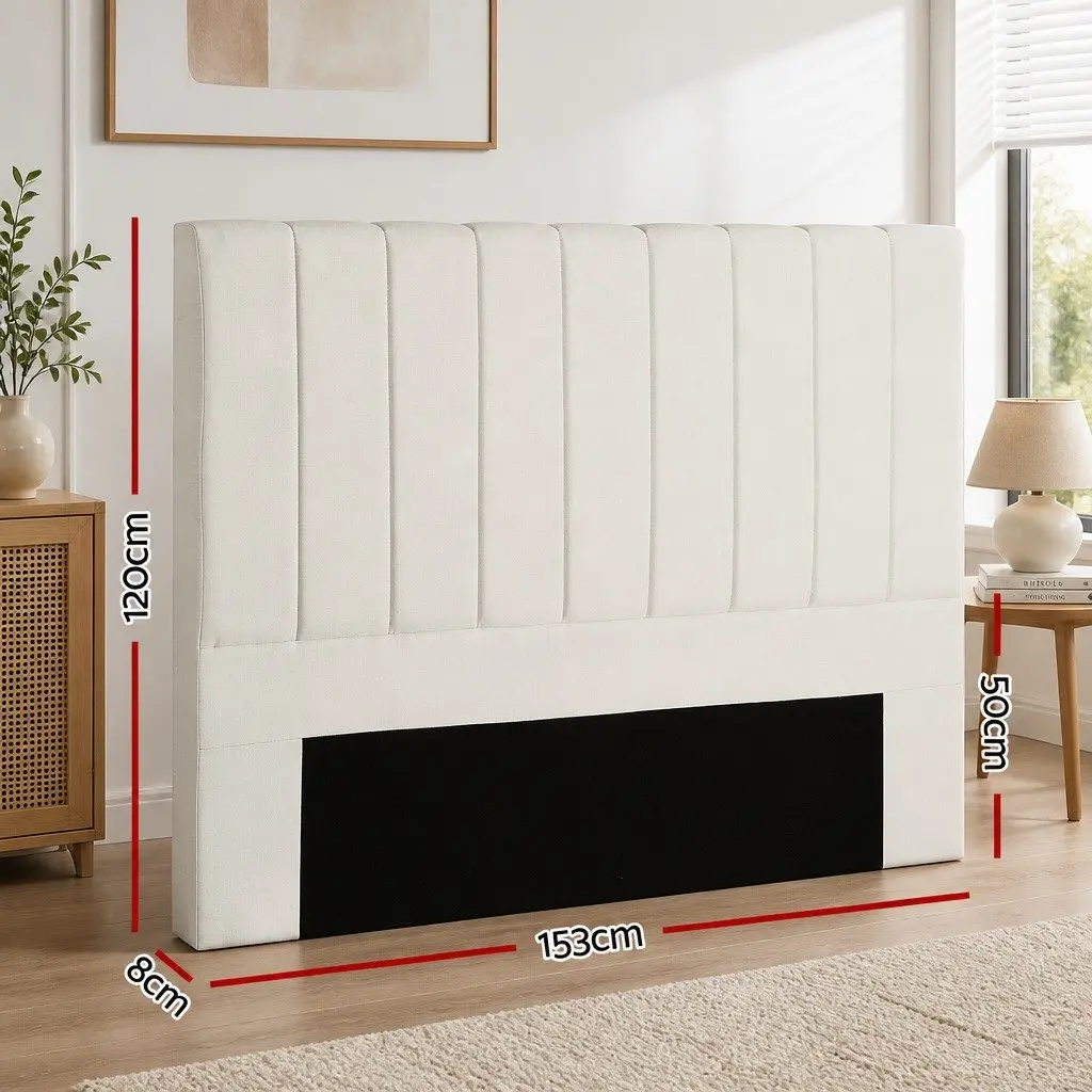 Queen Bed Headboard with Linen Upholstery