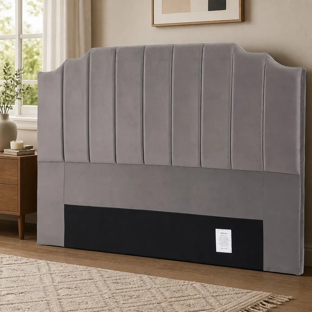 King Size Headboard Velvet Grey 183cm