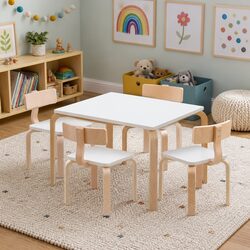 Sturdy 5-Piece Kids Table and Chairs Set for Play