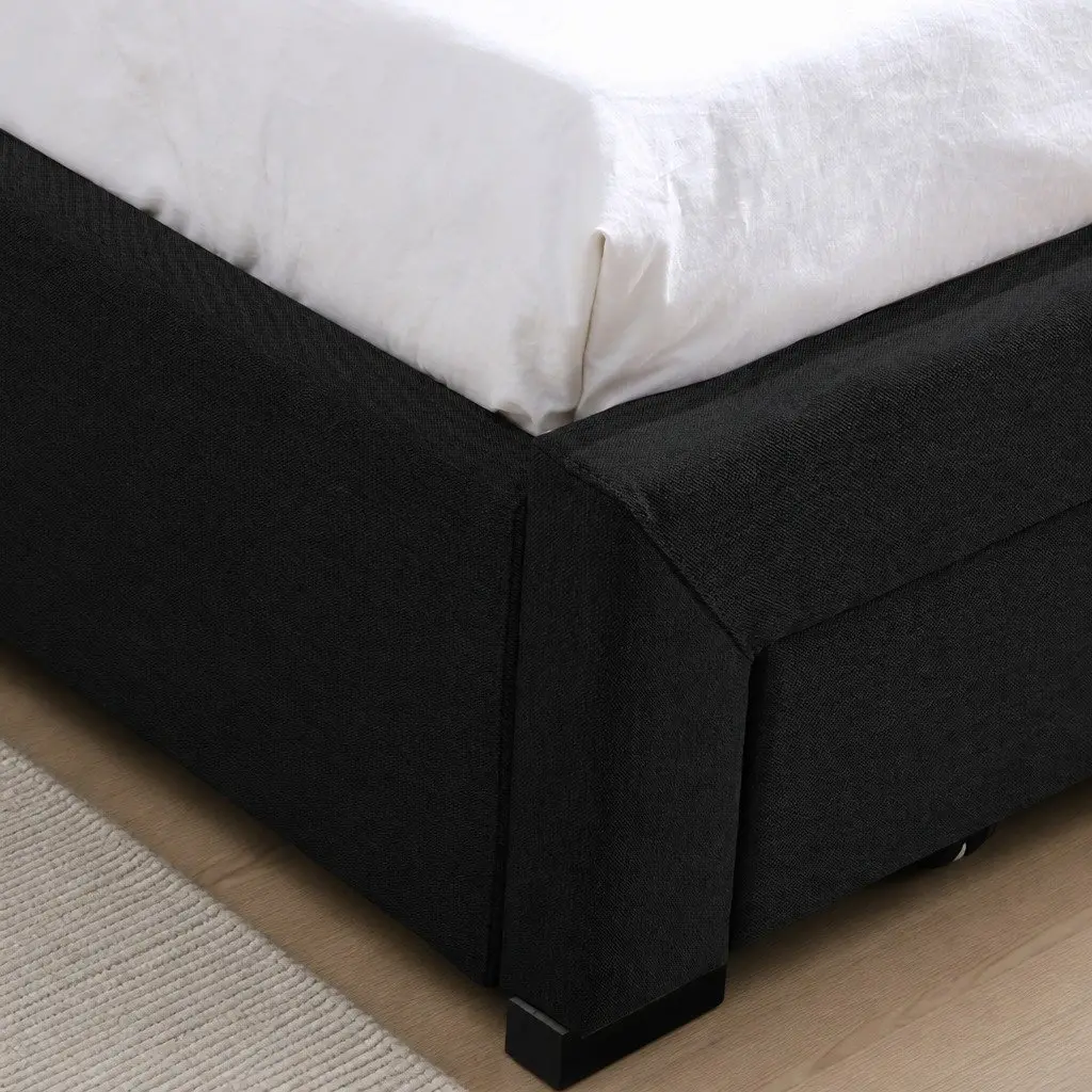 Upholstered Queen Bed Frame with Storage Drawers