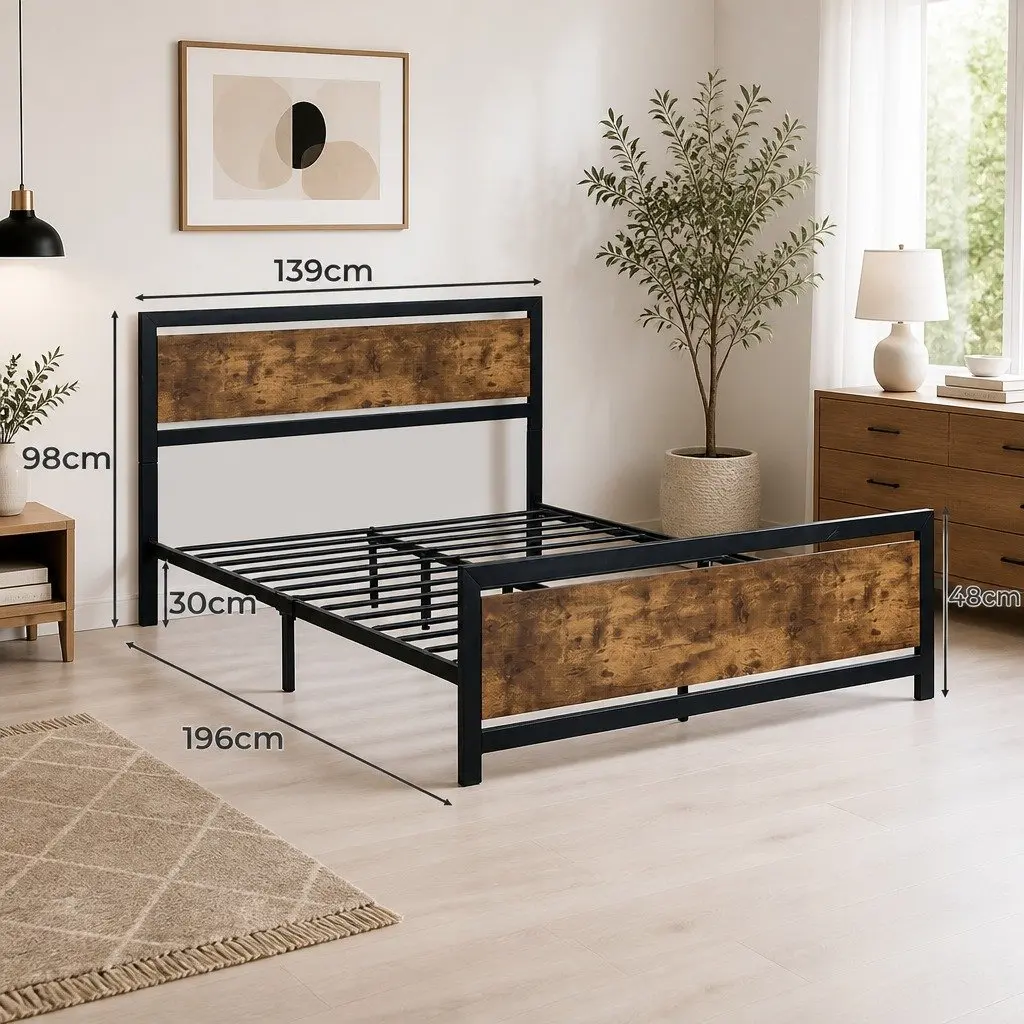 Industrial Steel Bed Frame for Double and Queen Sizes