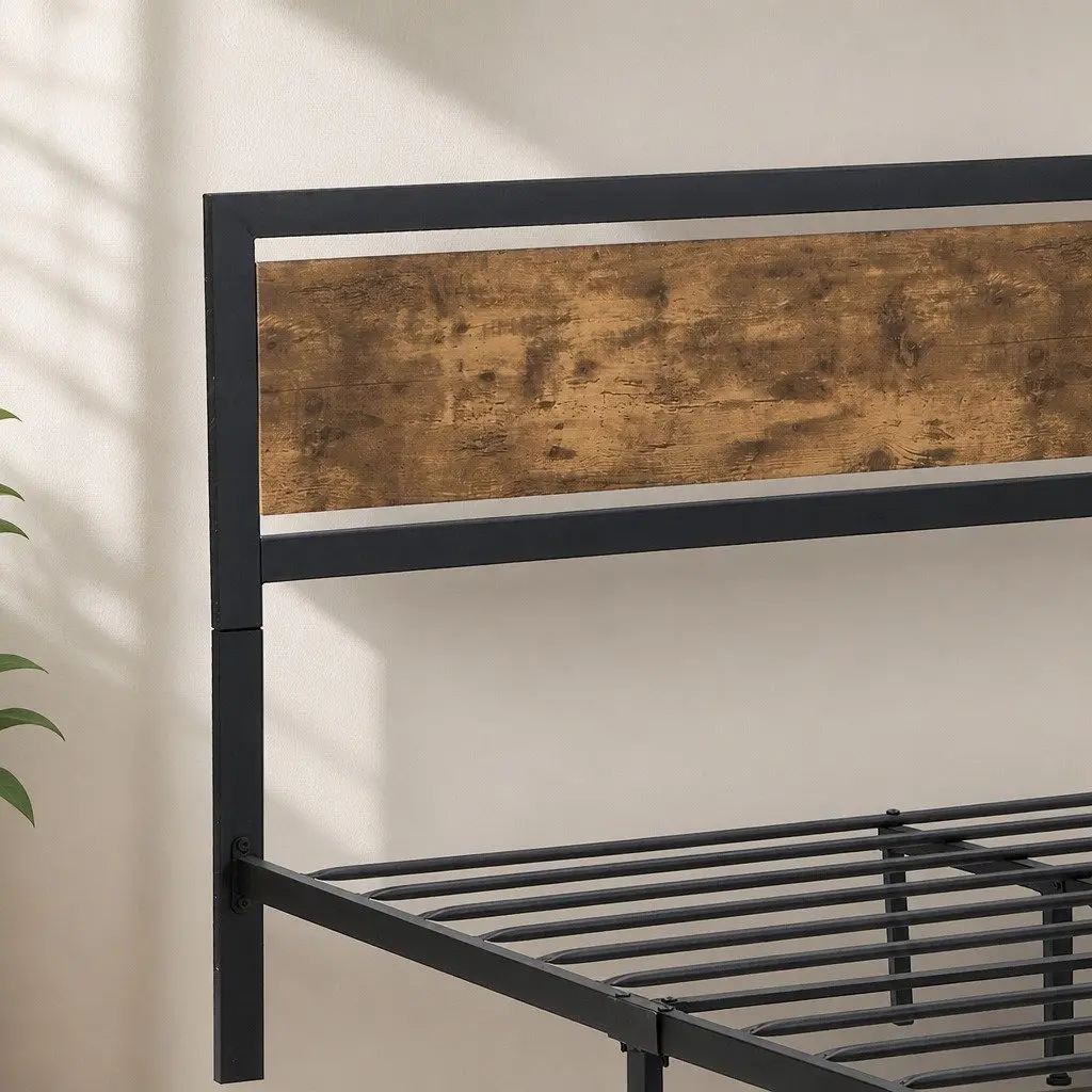 Industrial Steel Bed Frame for Double and Queen Sizes