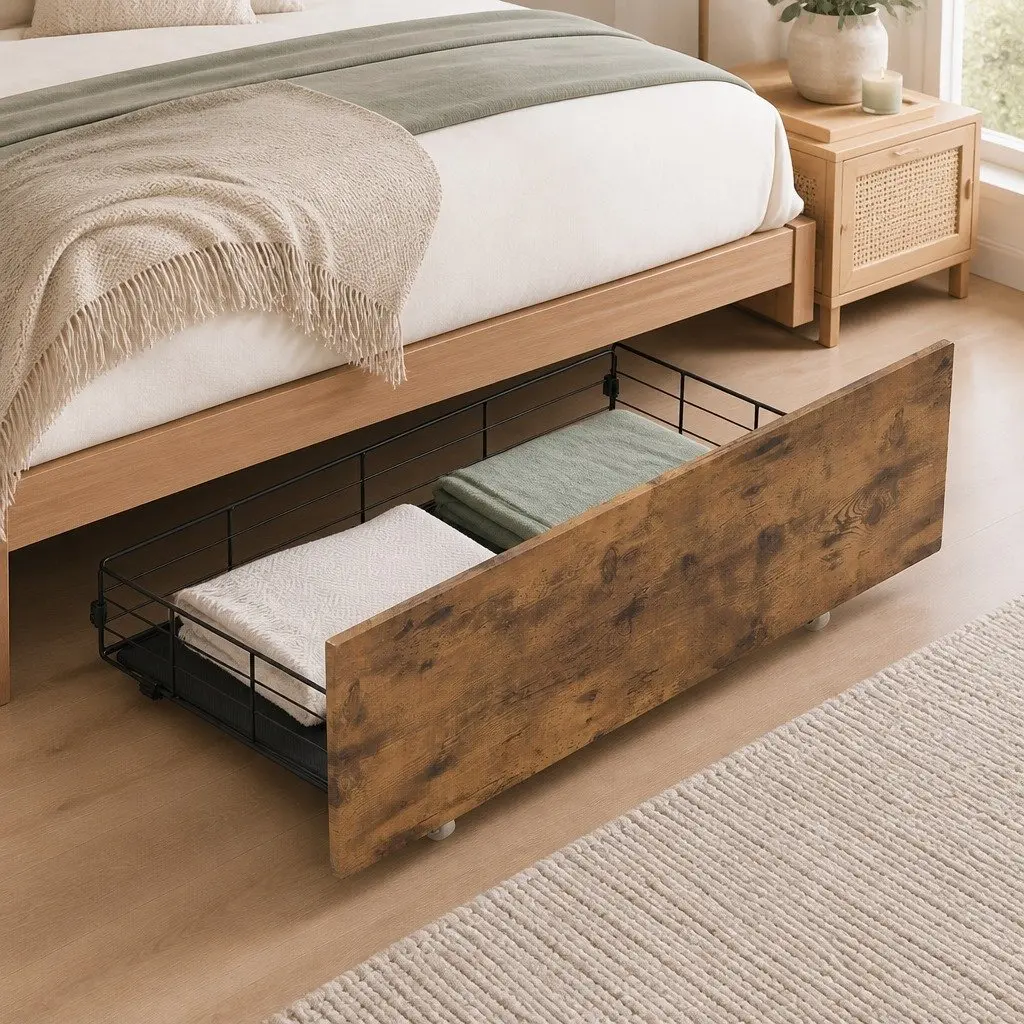 Queen Bed Frame with Optional Storage Drawers