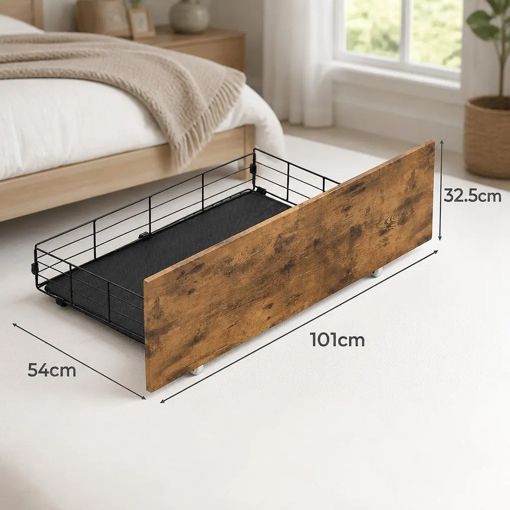 Queen Bed Frame with Optional Storage Drawers