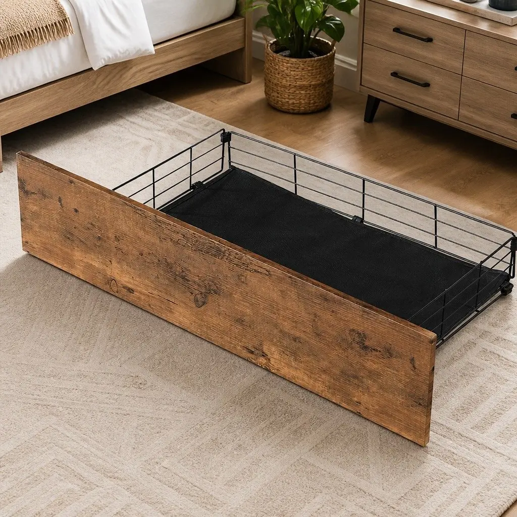 Queen Bed Frame with RGB LED Lights and USB Charging