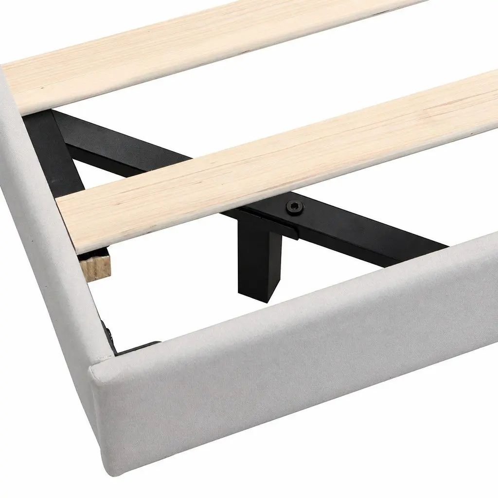 Queen Floating Bed Frame with LED and Storage