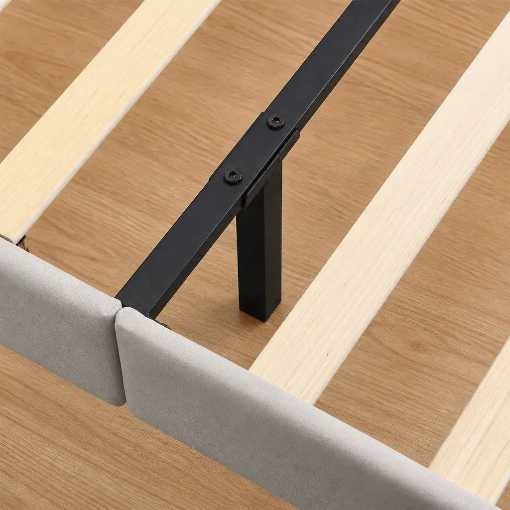 Queen Floating Bed Frame with LED and Storage