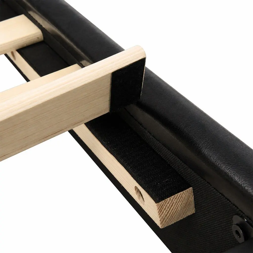 Double Floating Bed Frame with LED Lighting Headboard