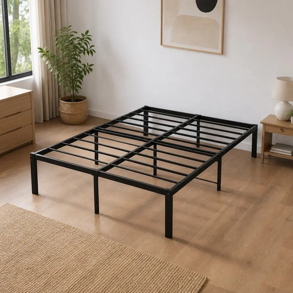 Heavy Duty Metal Bed Frame with Storage for Full Size