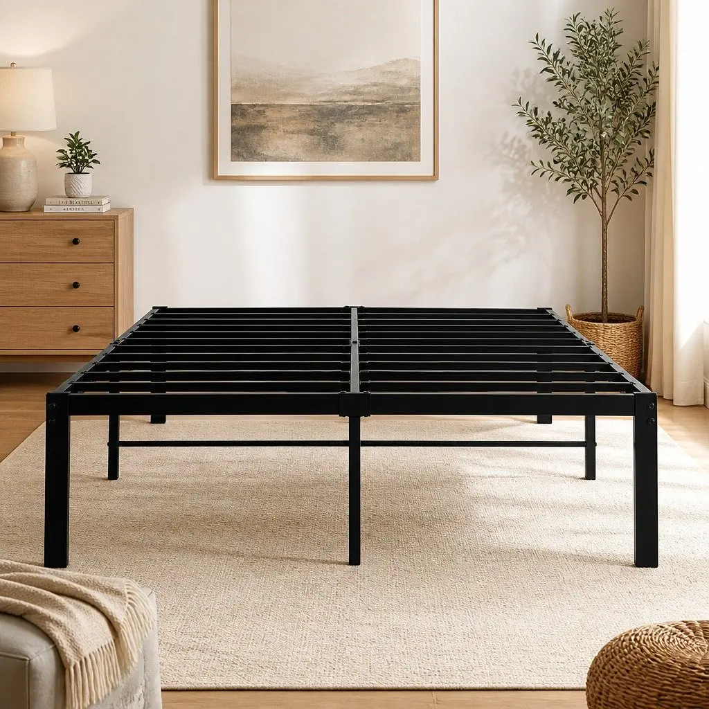Heavy Duty Metal Bed Frame with Storage for Full Size