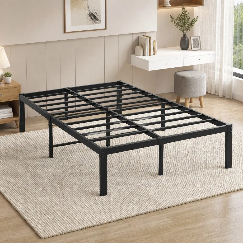 Heavy Duty Metal Bed Frame with Storage for Full Size