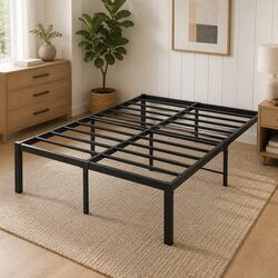Heavy Duty Full Size Metal Bed Frame with Storage