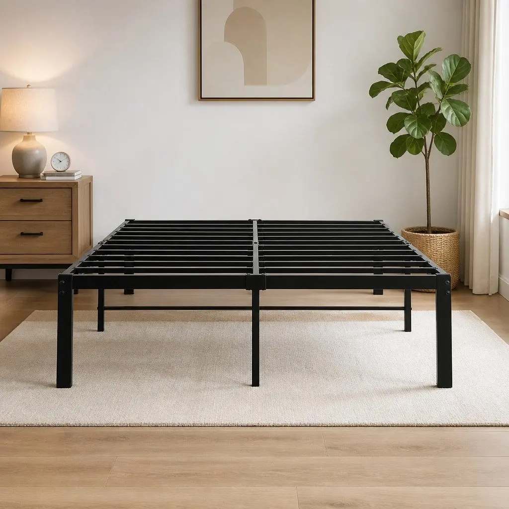 Heavy Duty Full Size Metal Bed Frame with Storage