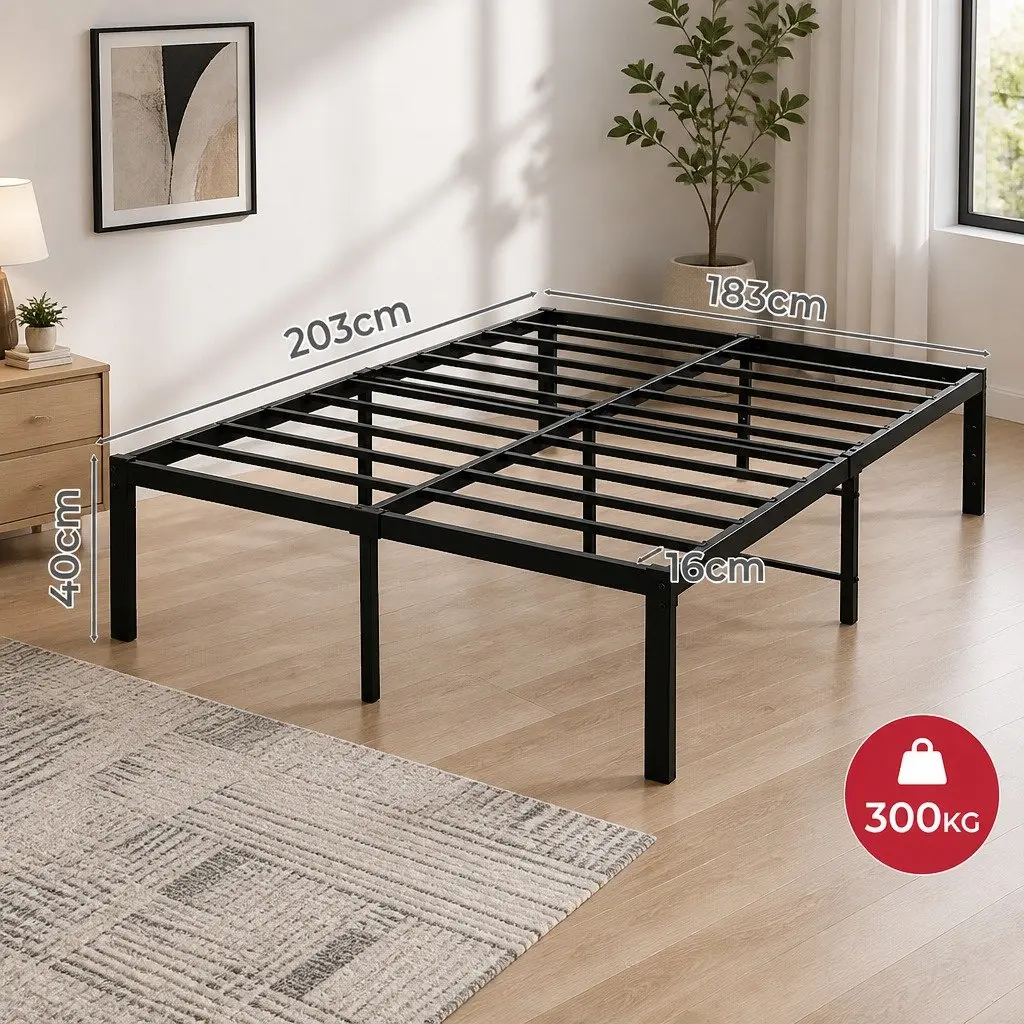 Heavy Duty Full Size Metal Bed Frame with Storage