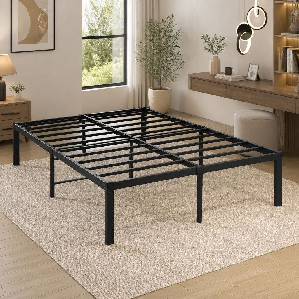 Heavy Duty Full Size Metal Bed Frame with Storage