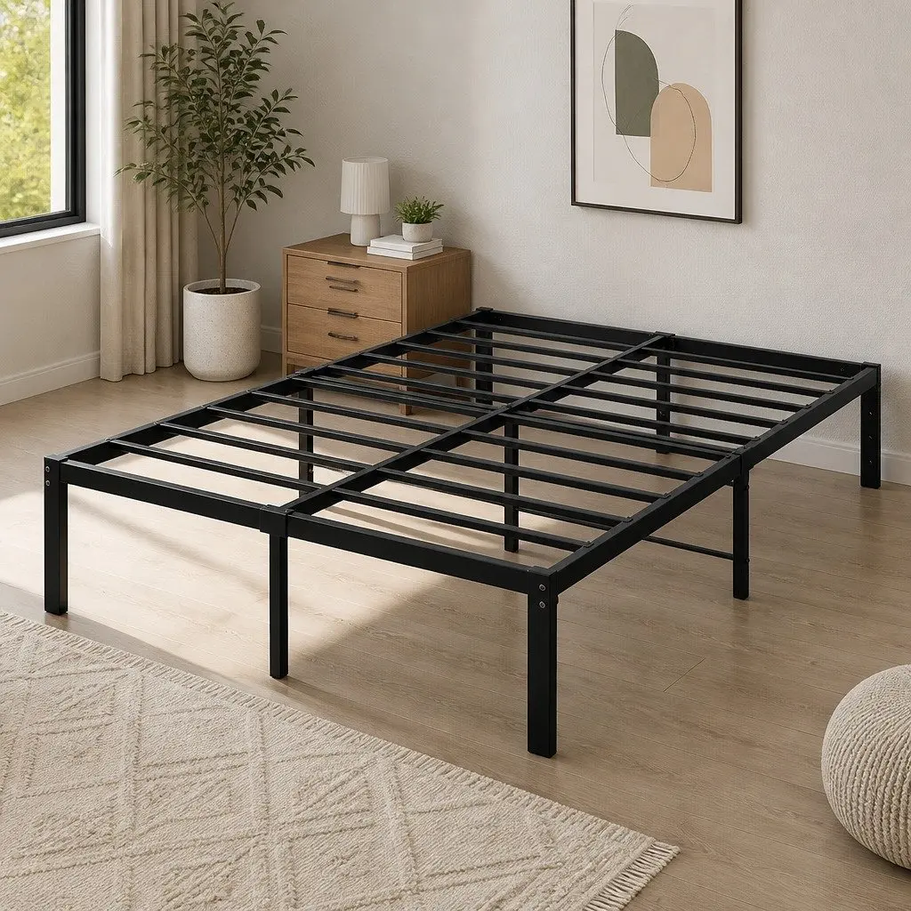 Metal Bed Frame with Storage Space, Full Size
