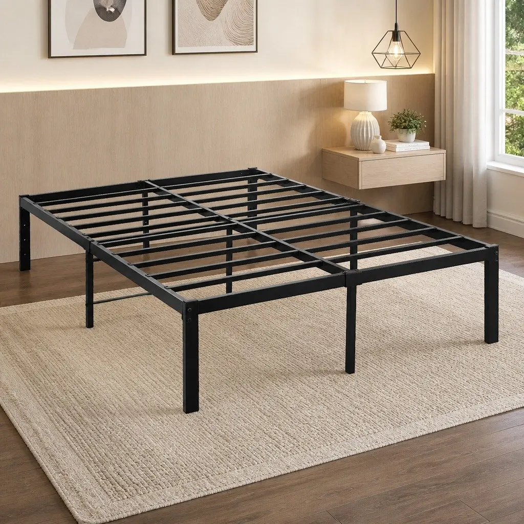 Metal Bed Frame with Storage Space, Full Size