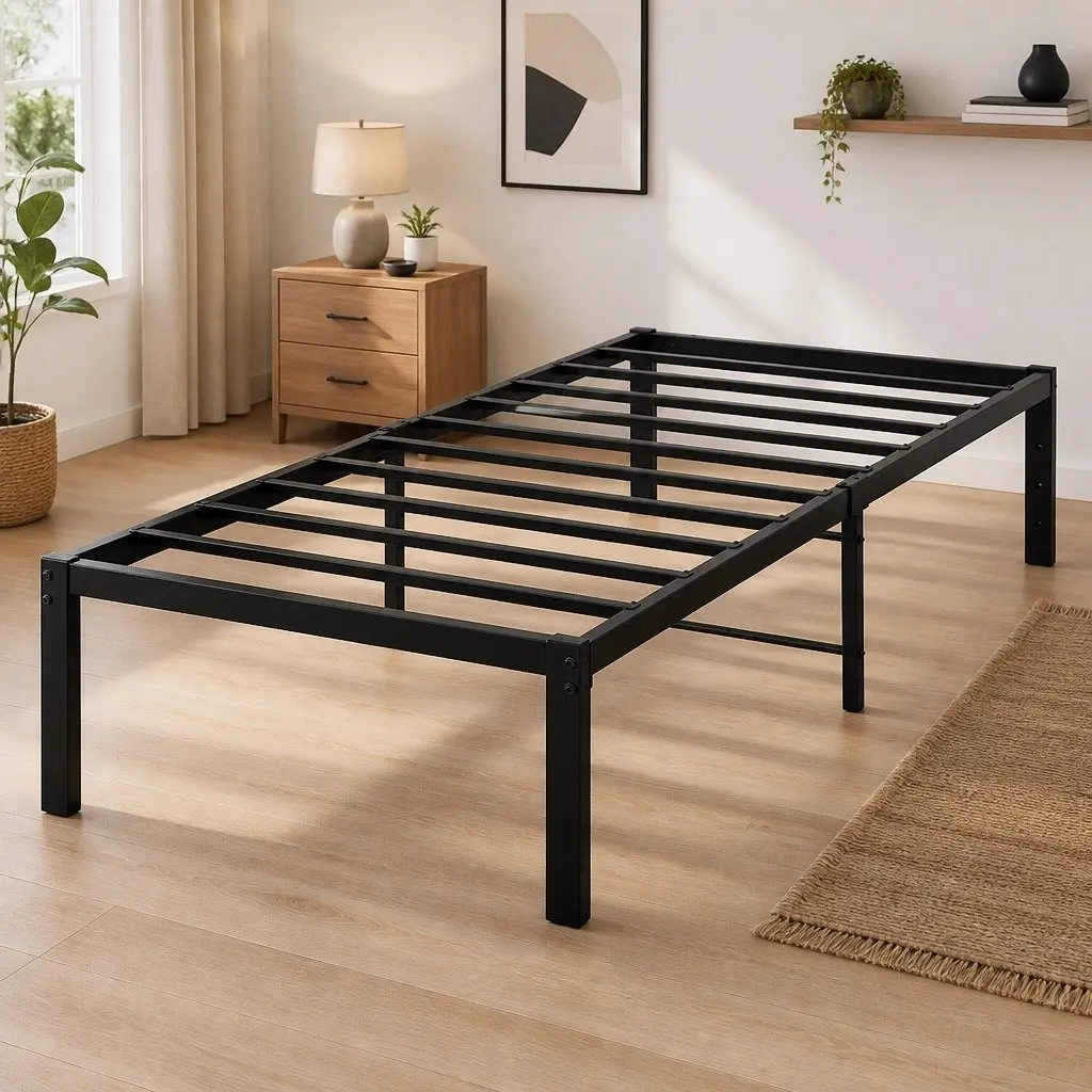 Heavy Duty Metal Bed Frame Full Size with Storage