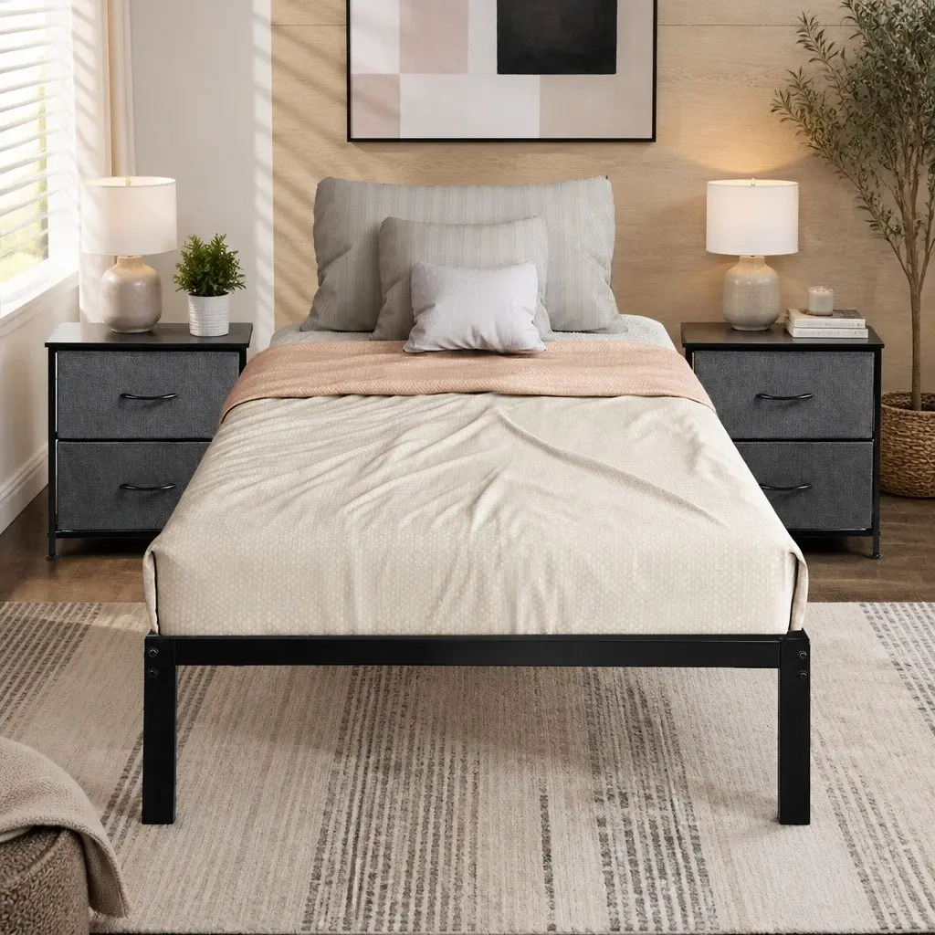 Heavy Duty Metal Bed Frame Full Size with Storage