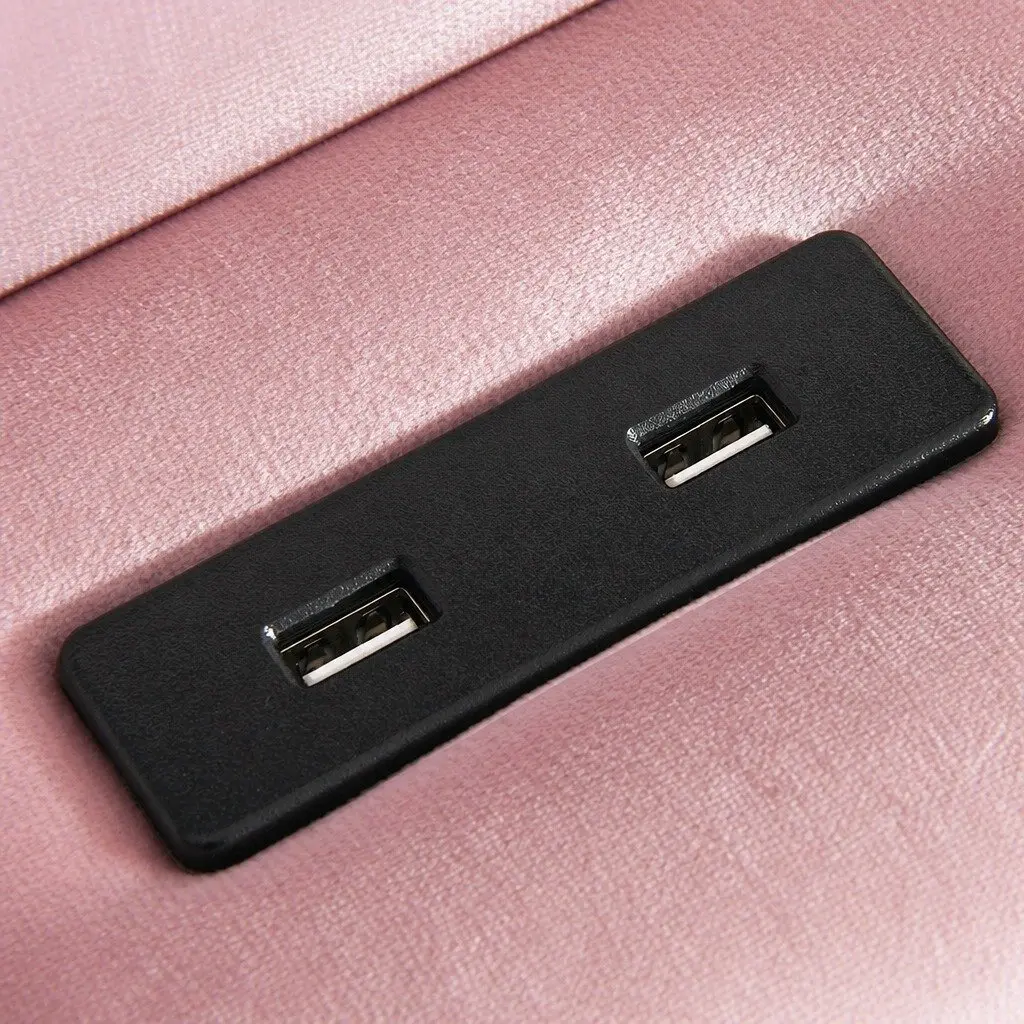 Velvet Queen Floating Bed Frame with LED and USB