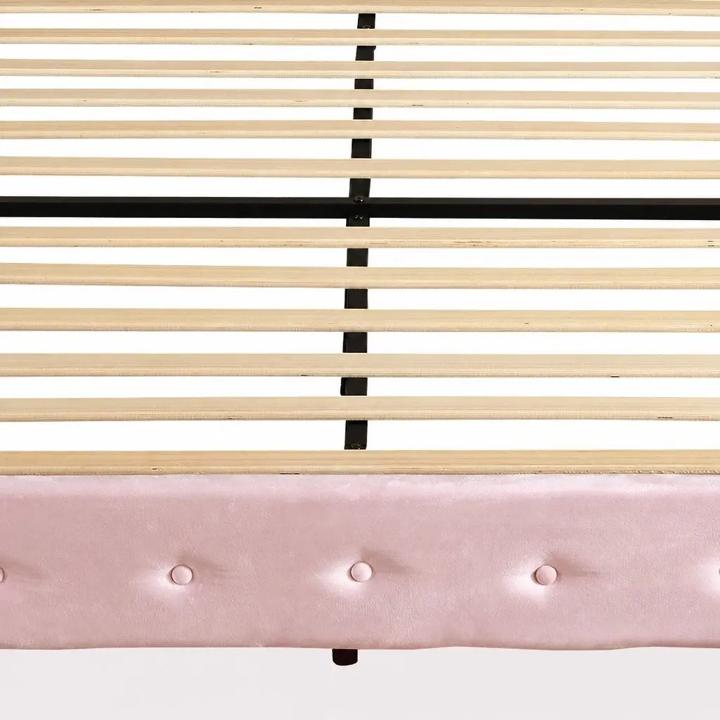 Velvet Queen Floating Bed Frame with LED and USB