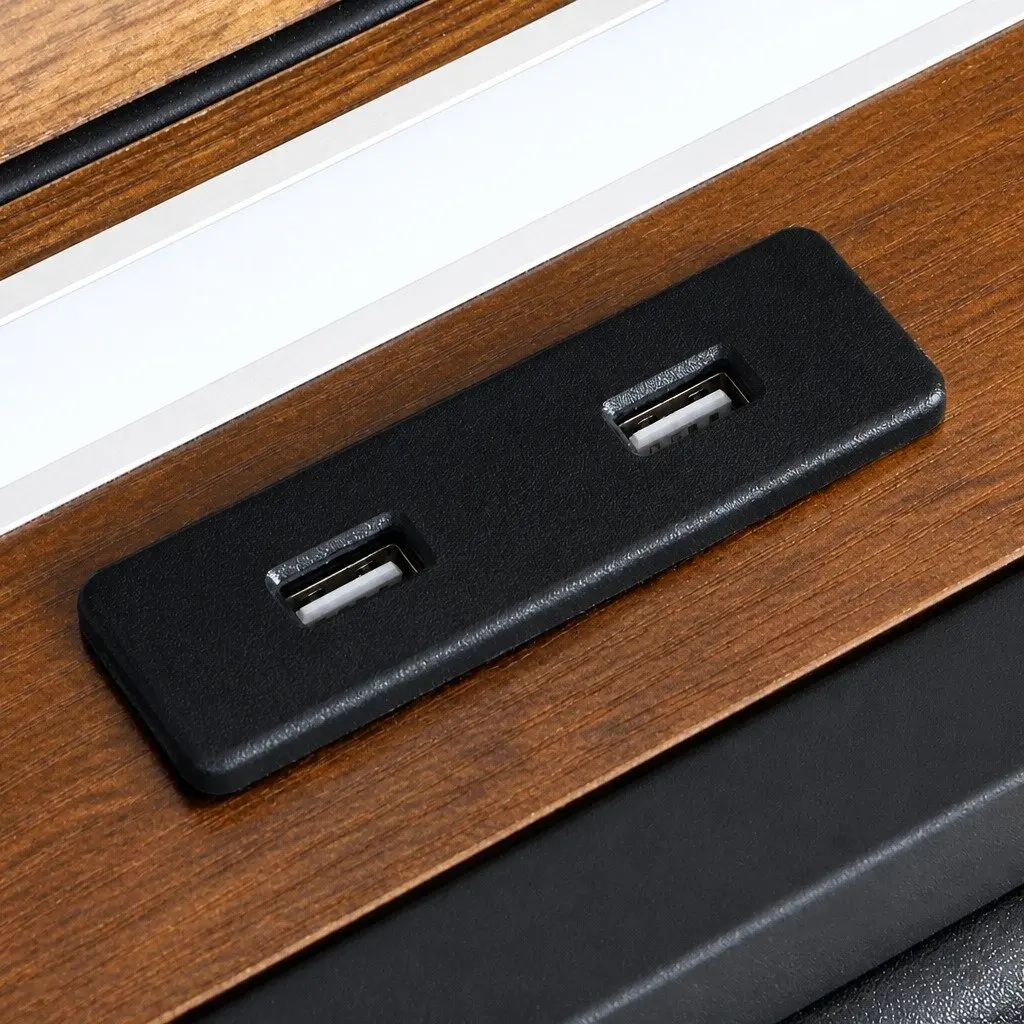 Double Metal Bed Frame with LED Lights and USB Charging