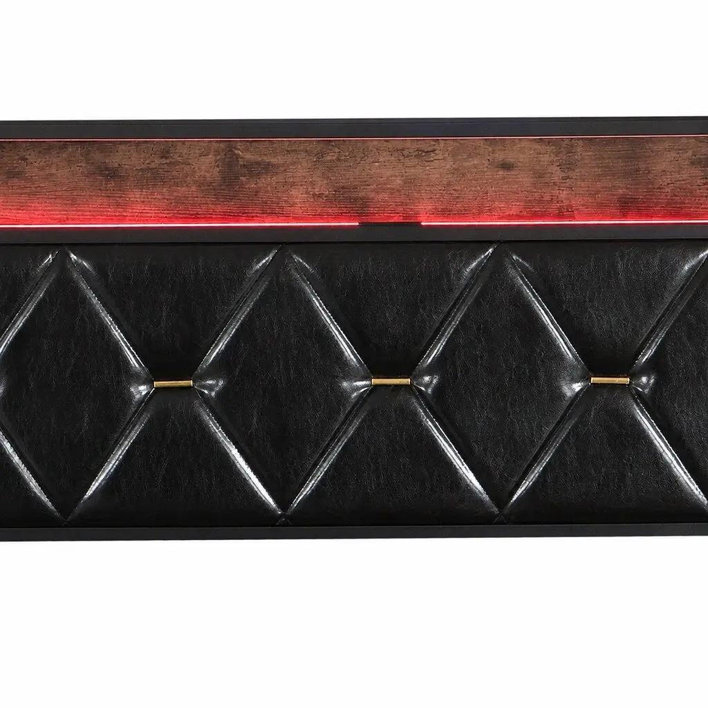 Double Metal Bed Frame with LED Lights and USB Charging
