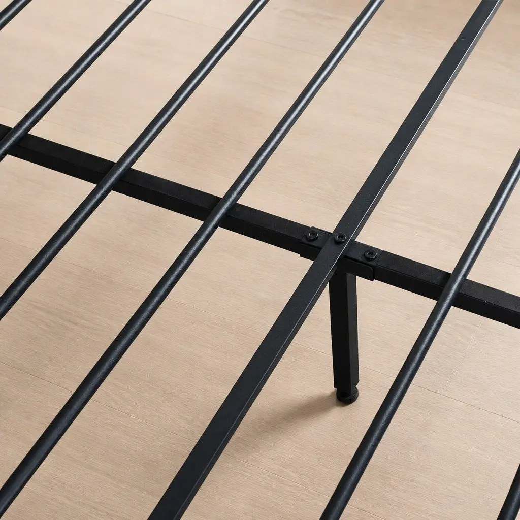 Double Metal Bed Frame with LED Lights and USB Charging