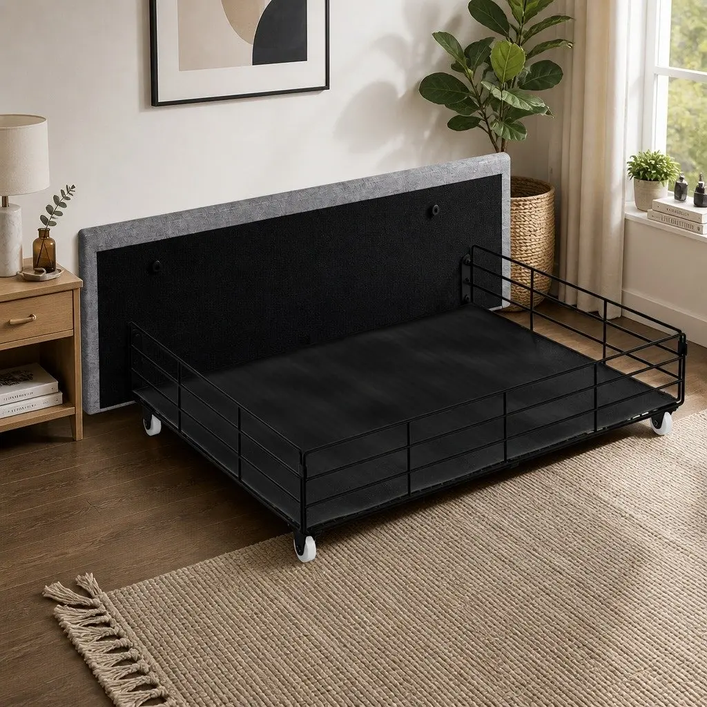 Double Bed Frame with Storage and USB Charging