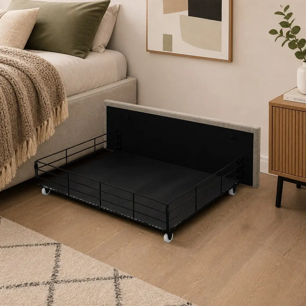 Single Bed Frame with Storage & LED Headboard