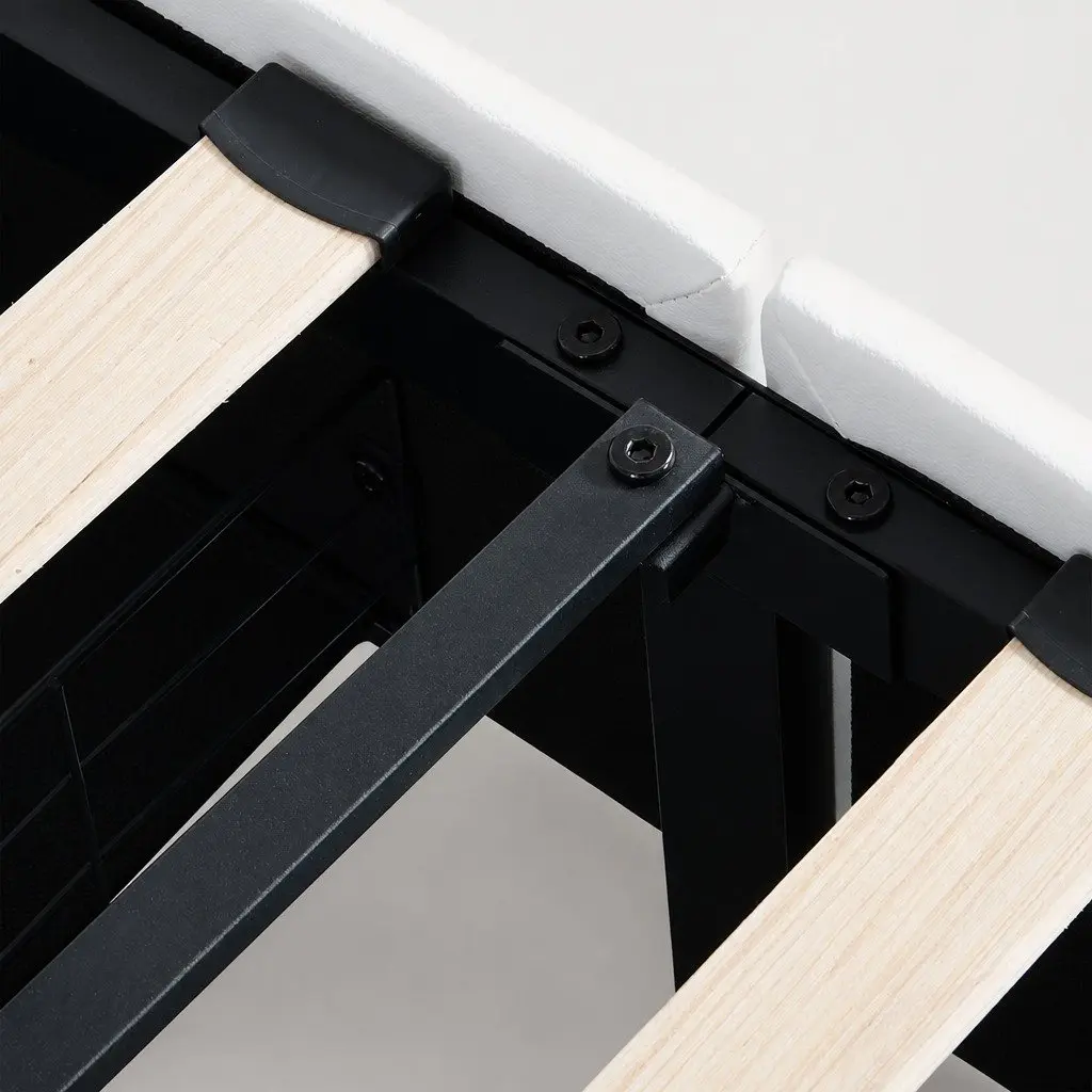 Adjustable Queen Bed Frame with USB Ports and LED Light