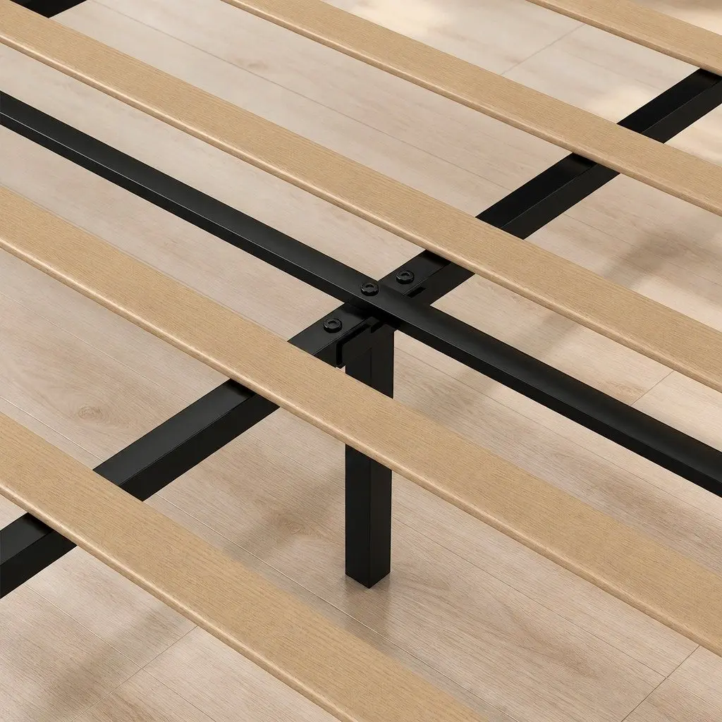 Double Upholstered Bed Frame with Under-Bed Storage