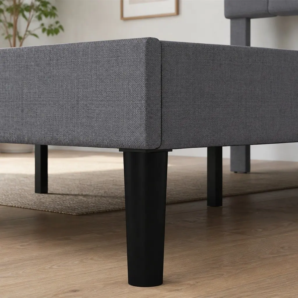 Double Upholstered Bed Frame with Under-Bed Storage