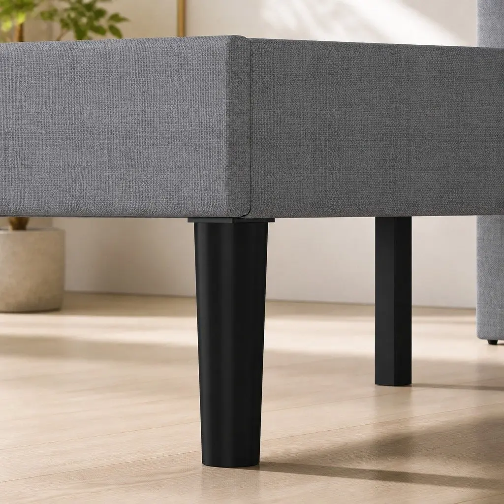 Dark Grey Queen Upholstered Bed Frame with Storage