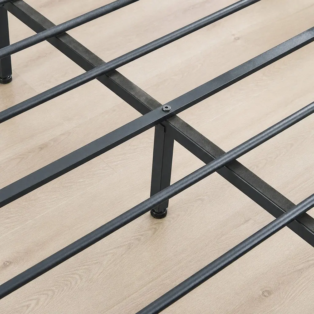 Industrial Double Metal Bed Frame with 4 Storage Drawers