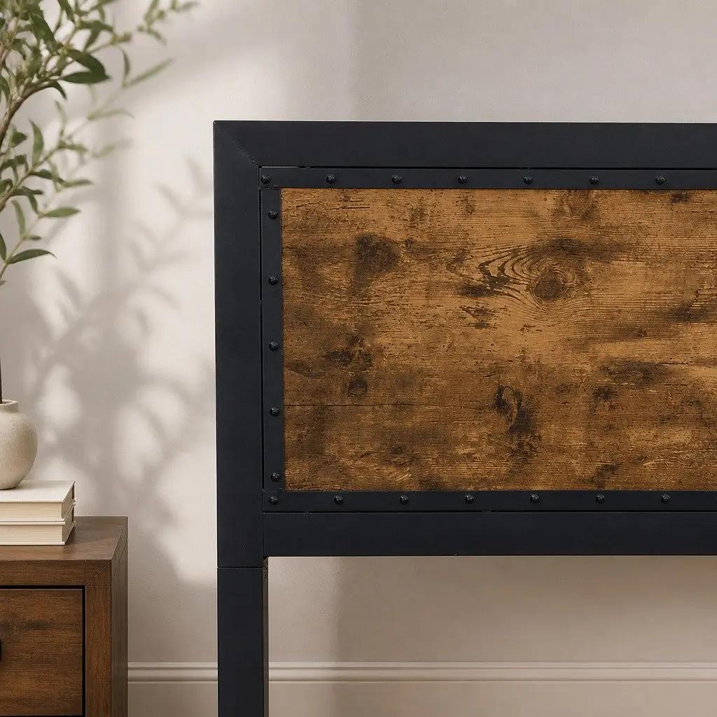 Industrial Double Metal Bed Frame with 4 Storage Drawers