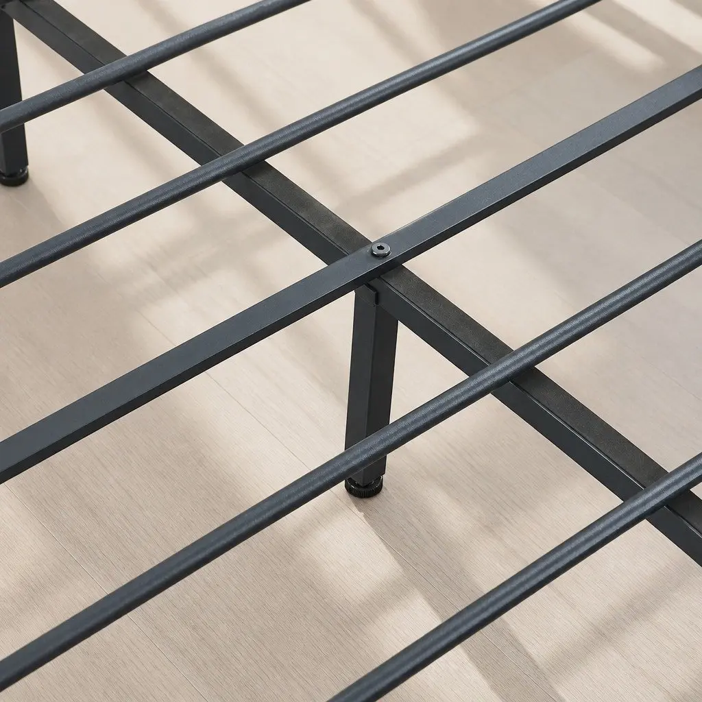 Queen-Size Metal Bed Frame with Storage Drawers