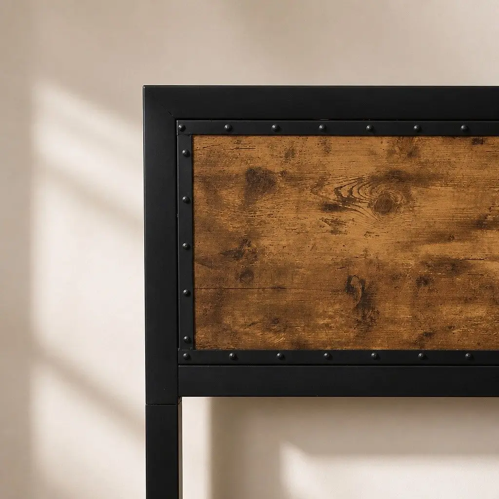 Queen-Size Metal Bed Frame with Storage Drawers