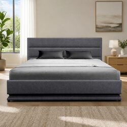 Durable Queen Size Bed Frame with Gas Lift and LED