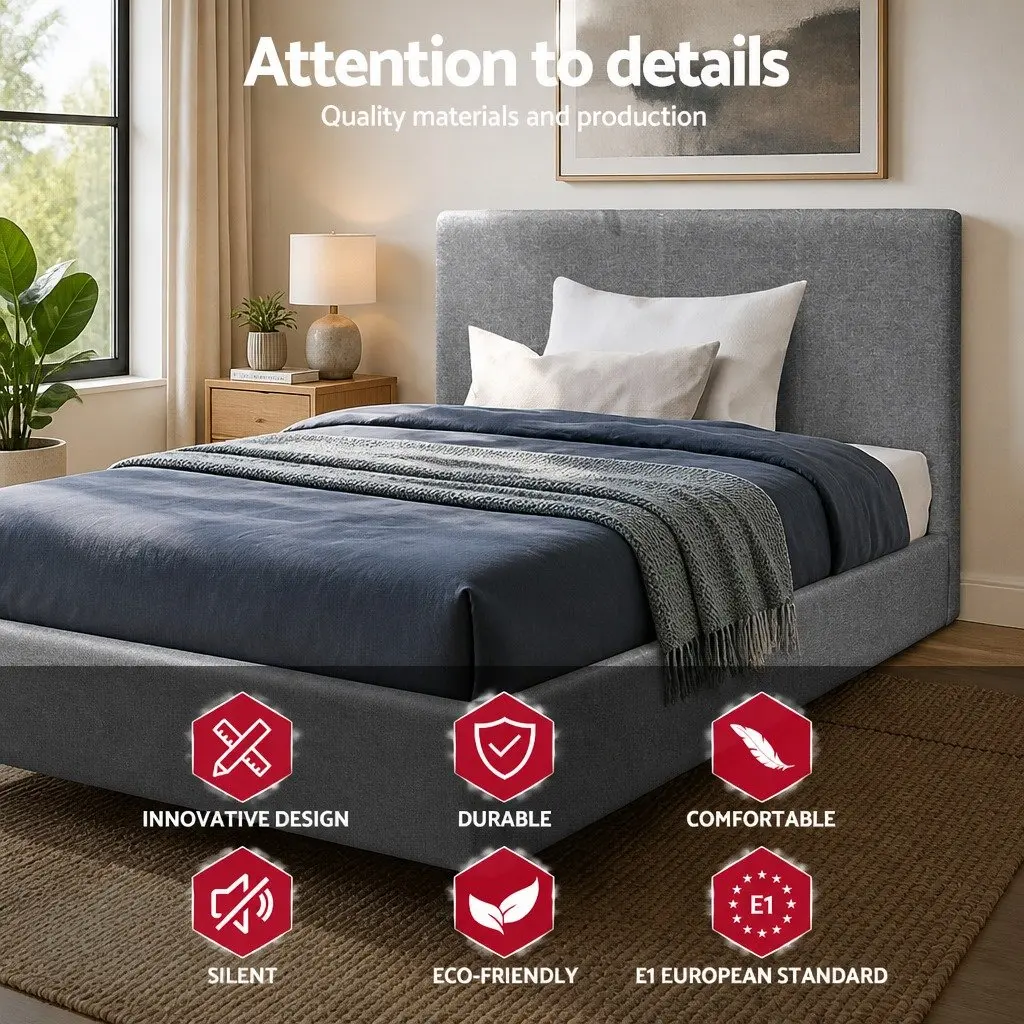 King Single Bed Frame with Gas Lift Storage