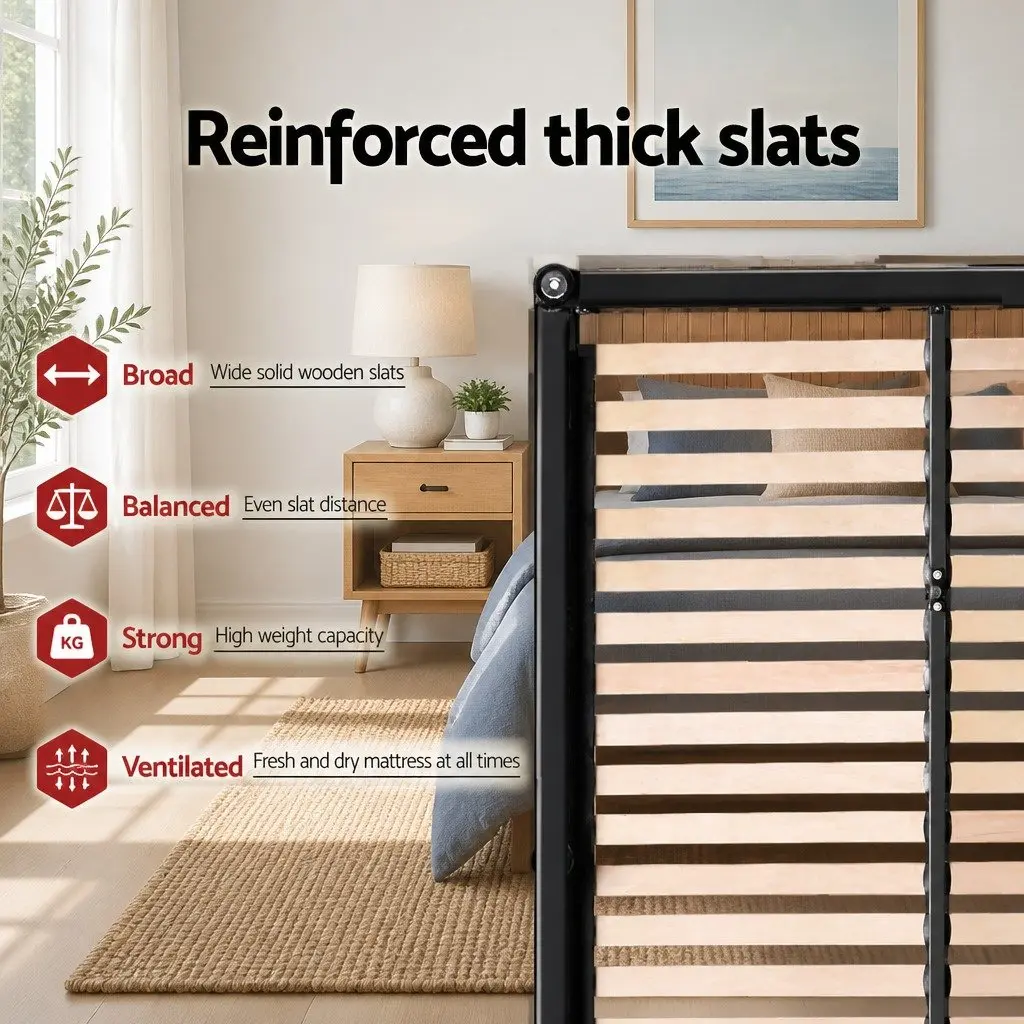 King Single Bed Frame with Gas Lift Storage