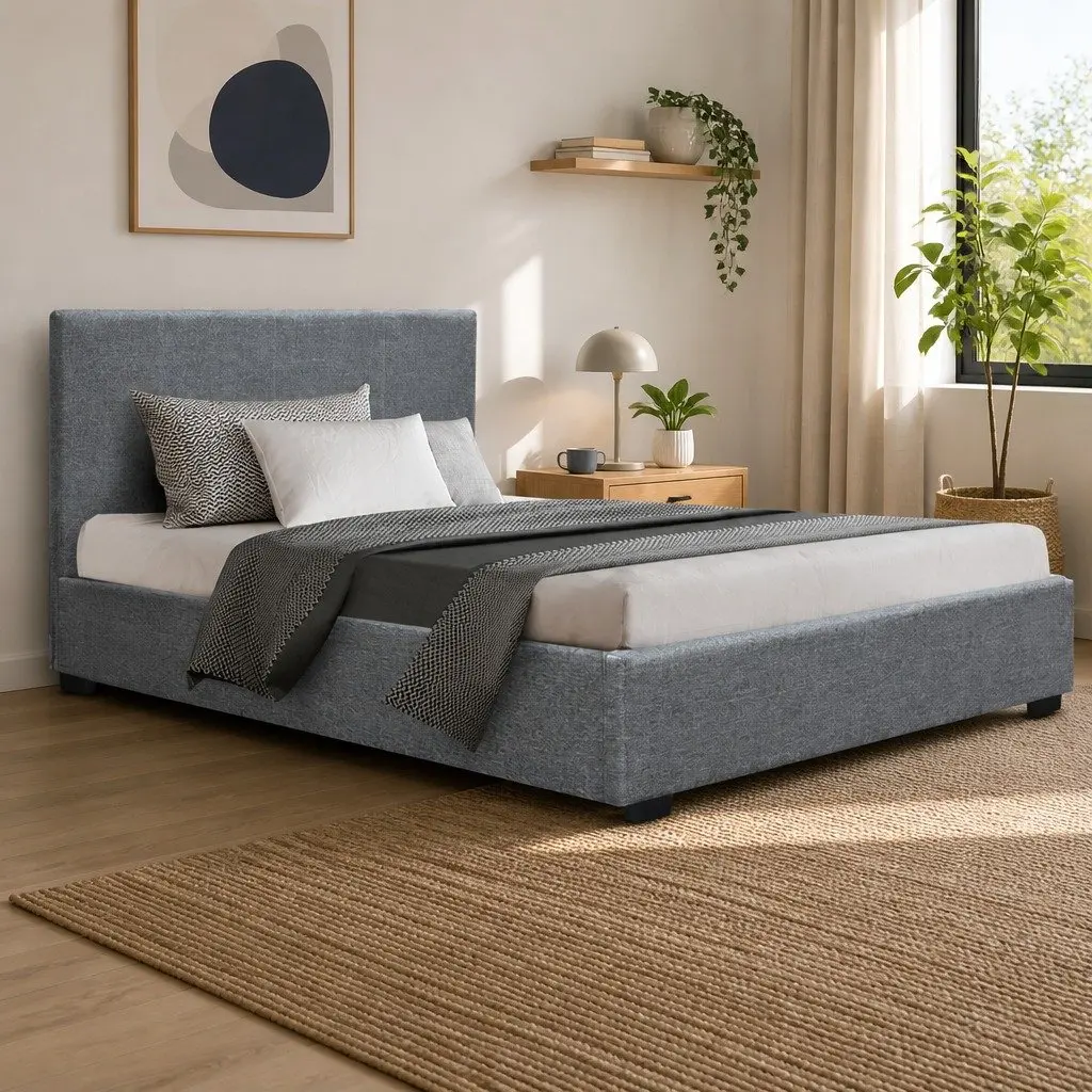 King Single Bed Frame with Gas Lift Storage