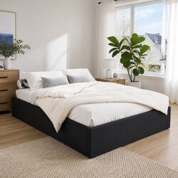 Double Gas Lift Bed Frame with Storage Base in Charcoal