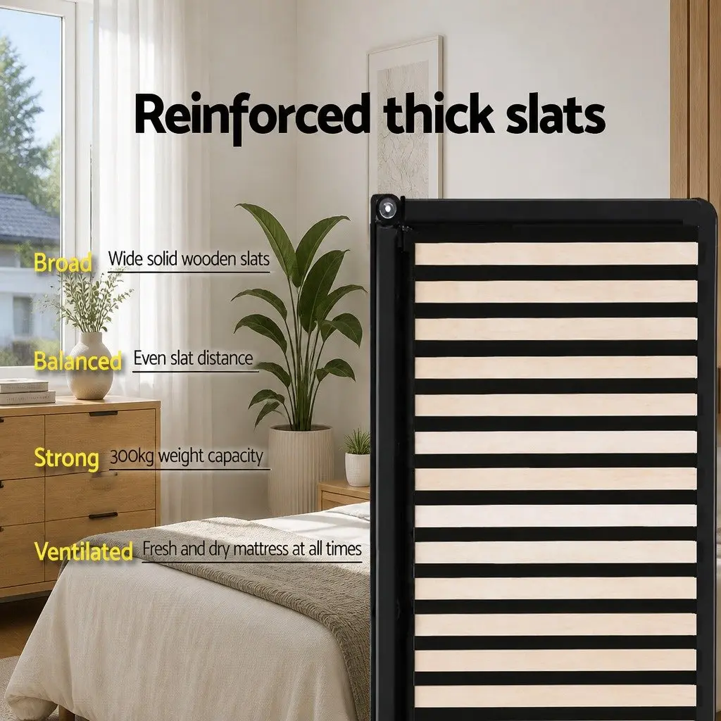 Double Gas Lift Bed Frame with Storage Base in Charcoal