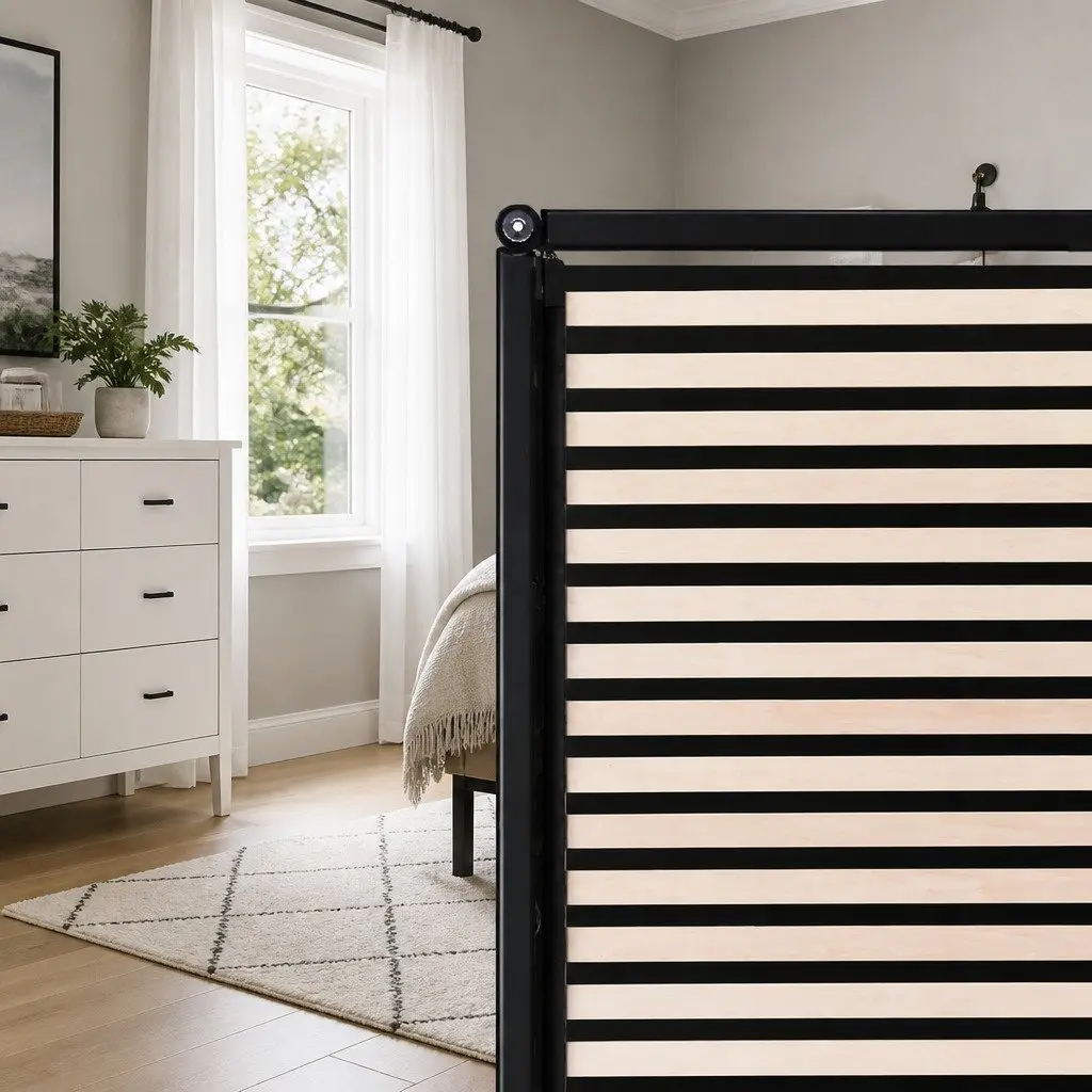Queen Size Grey Bed Frame with Gas Lift Storage