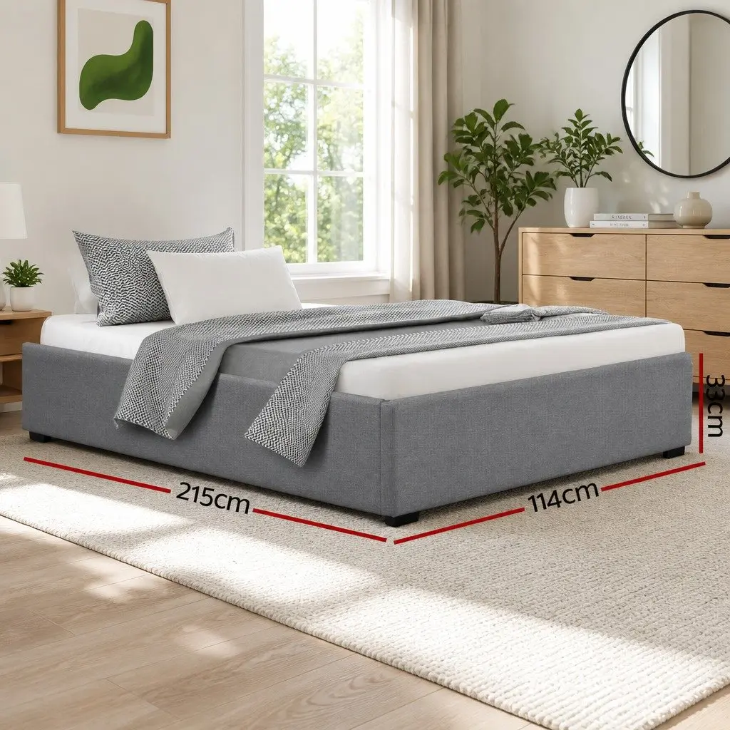 King Single Bed Frame with Gas Lift Storage